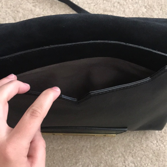 J Crew Black Leather Messenger Bag - Picture 4 of 5